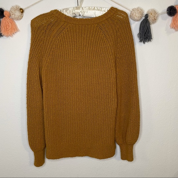 Madewell Balloon Sleeve Pullover Sweater in Egyptian Gold - Picture 2 of 8